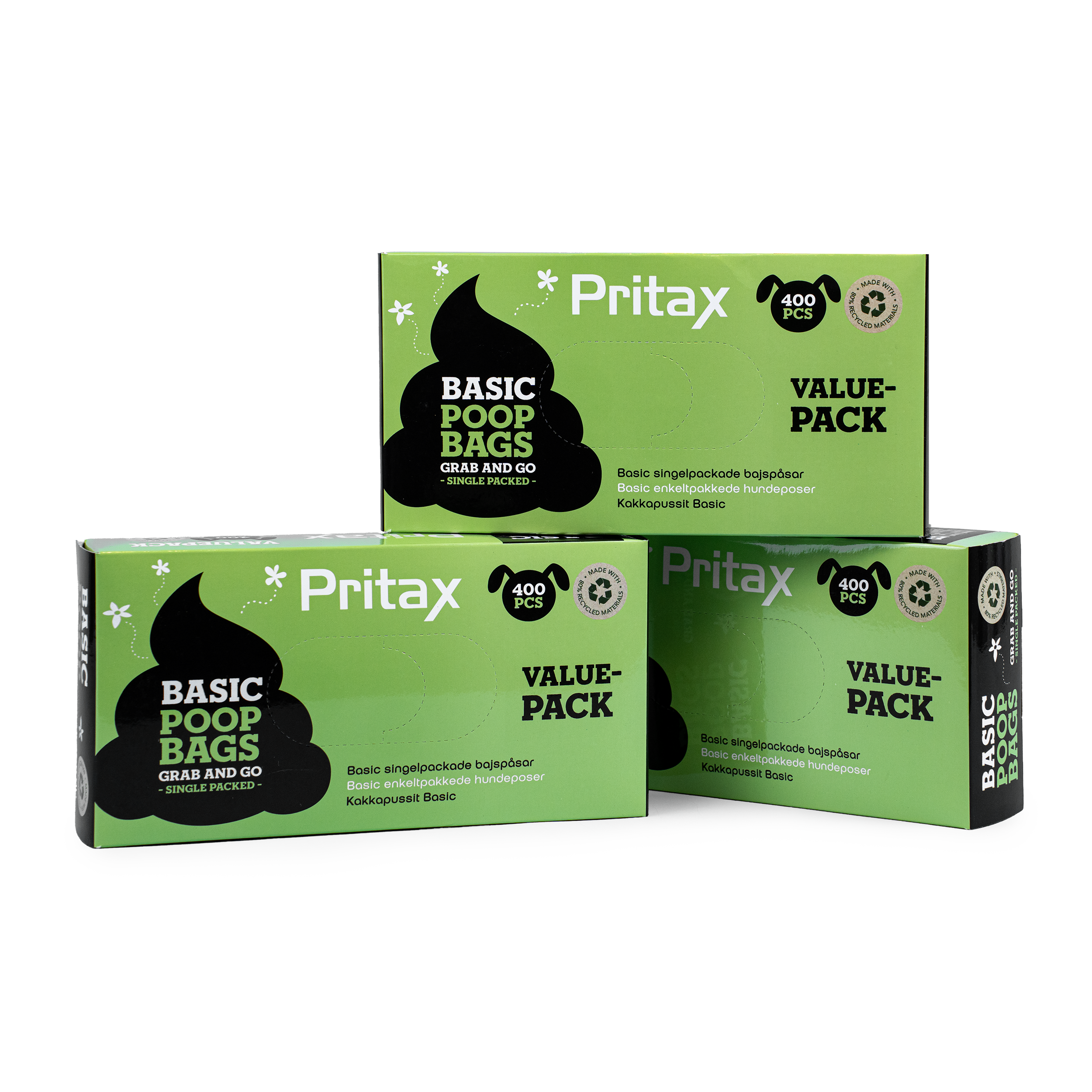 Pritax Kakkapussit Value Pack Basic 400kpl, 34x23cm, musta
