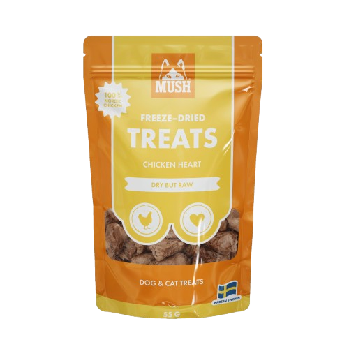 Mush - Treats Frystorkat Kyckling Hjärta 50 g - Hund - Hundgodis - ZOO.se