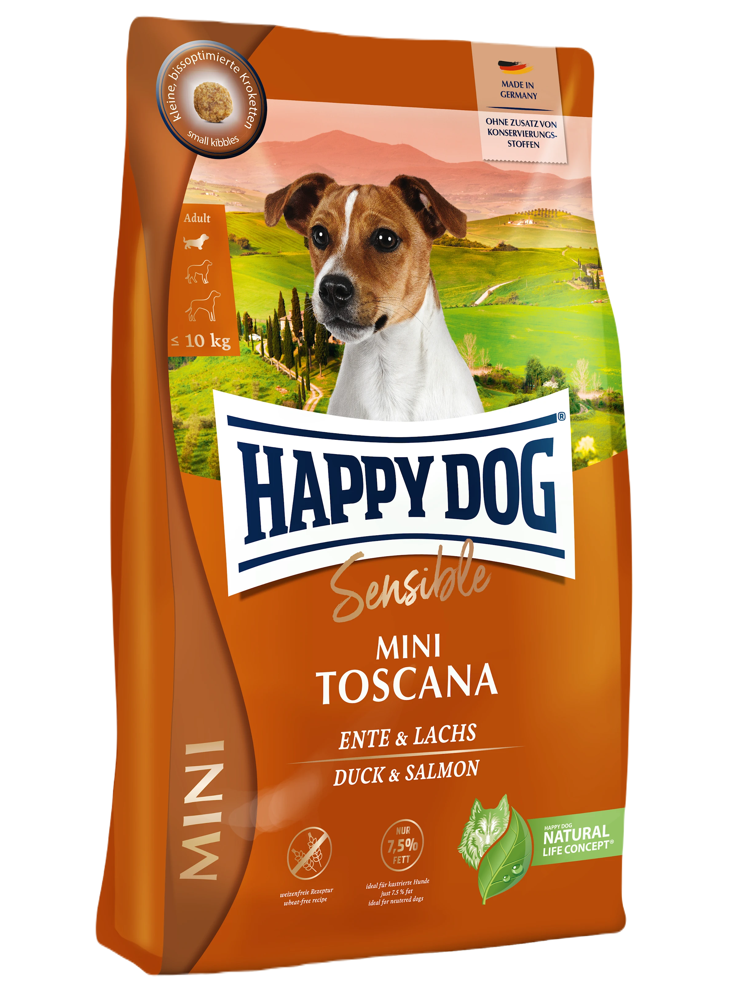 happy-dog-kuivaruoka-supreme-sensible-mini-toscana-ankka-lohi-zoo-fi