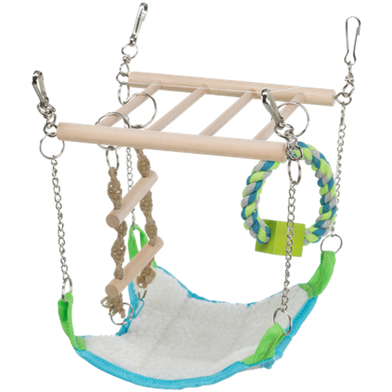 Trixie - Suspension Bridge with Hammock Brown 17 x 15 x 22 cm - Smådjur - ZOO.se