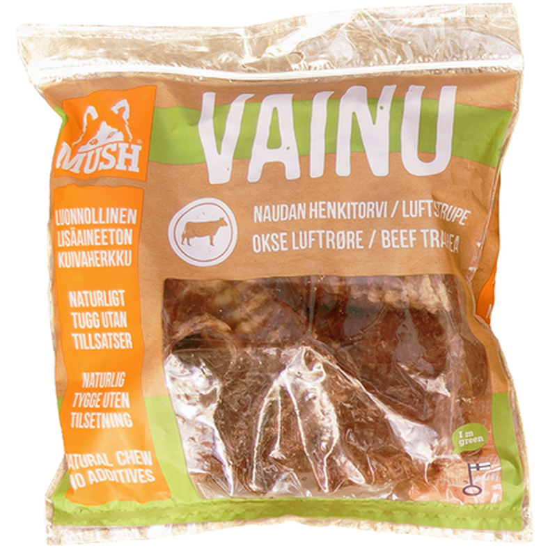 Mush - Vainu Nöt Luftstrupe Orange 200 g - Hund - Hundgodis - ZOO.se