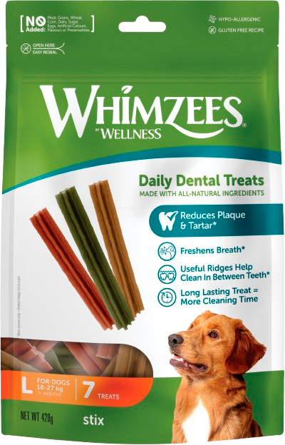 Whimzees - Stix Dental Dog Large 7 st - Hund - Hundgodis - Dentaltugg & Tandtugg - ZOO.se