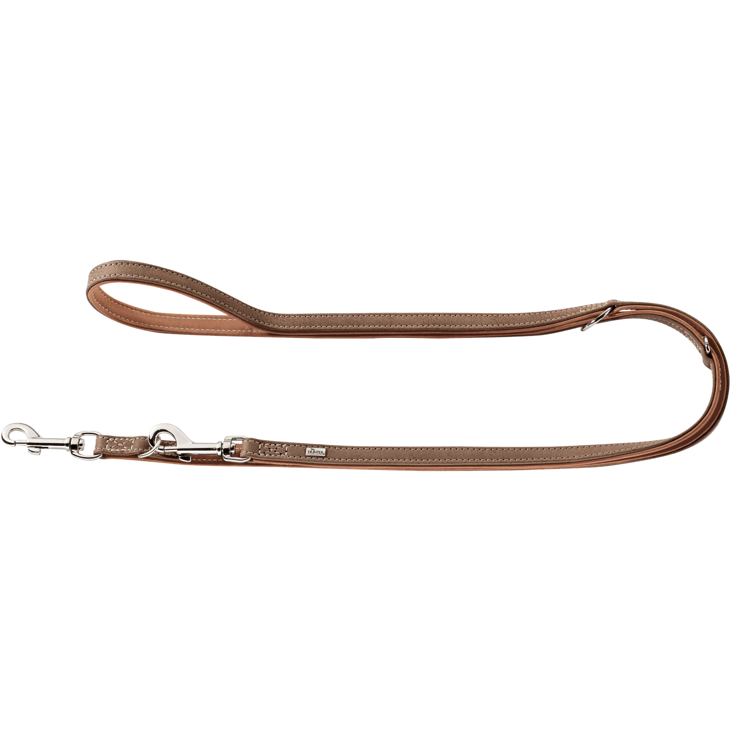 Hunter - Hundkoppel Ställbart Porto Tobacco/Cognac 200cm/20mm - Hund - ZOO.se