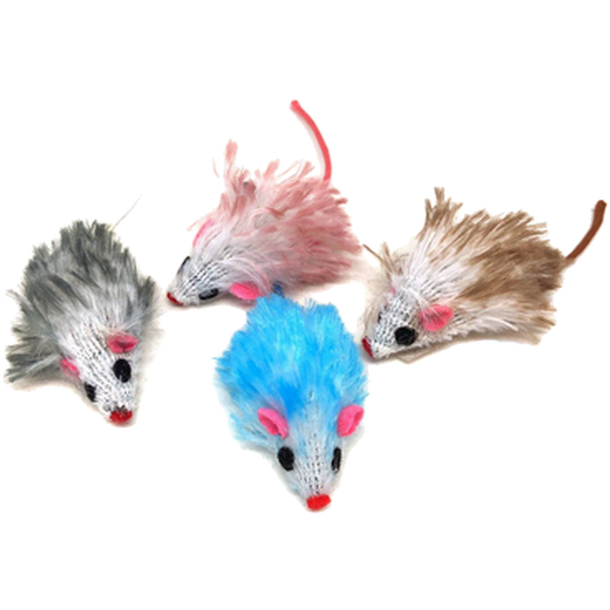 Long Hair Plush Mouse 5 cm, 1 st