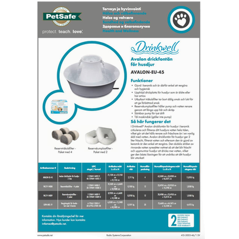 Avalon Ceramic Pet Fountain White 2 L ZOO.se