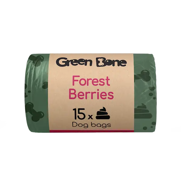 Refill Forest Berries biodegradable dog bags Green 15 påsar