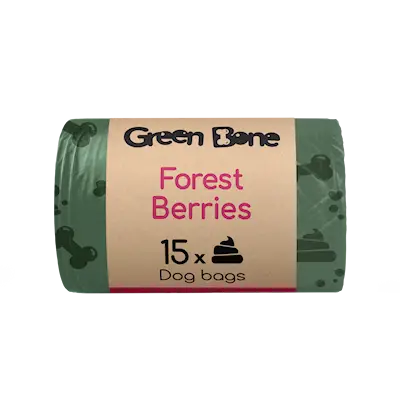 Refill Forest Berries biologisk nedbrytbare hundeposer Grønn 15 poser