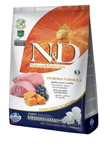 Farmina - Dog N&D Pumpkin Lamb & Blueberry Puppy Medium/Maxi 2,5 kg - Hund - ZOO.se