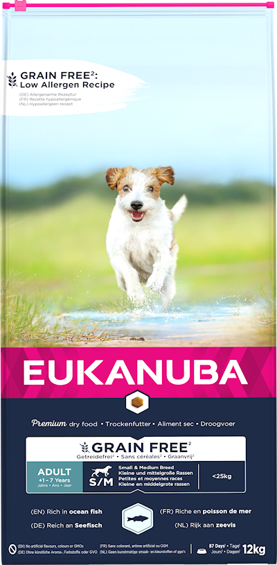 Preview of Eukanuba Dog Grain Free Adult Small/Medium Ocean Fish 12 kg