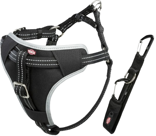 Trixie - Autovaljaat Dog Protect, S/M: 40-55 cm/17 mm, musta (uusi karabiini). - Koirat - Koiran kuljetushäkit ja -laukut - Turvaritilä ja Autovaljaat