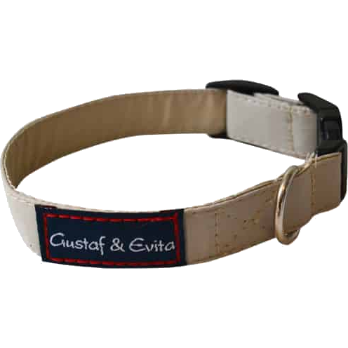 Gustaf och Evita - Hundhalsband Ställbart Beige 45cm - Hund - Hund - ZOO.se
