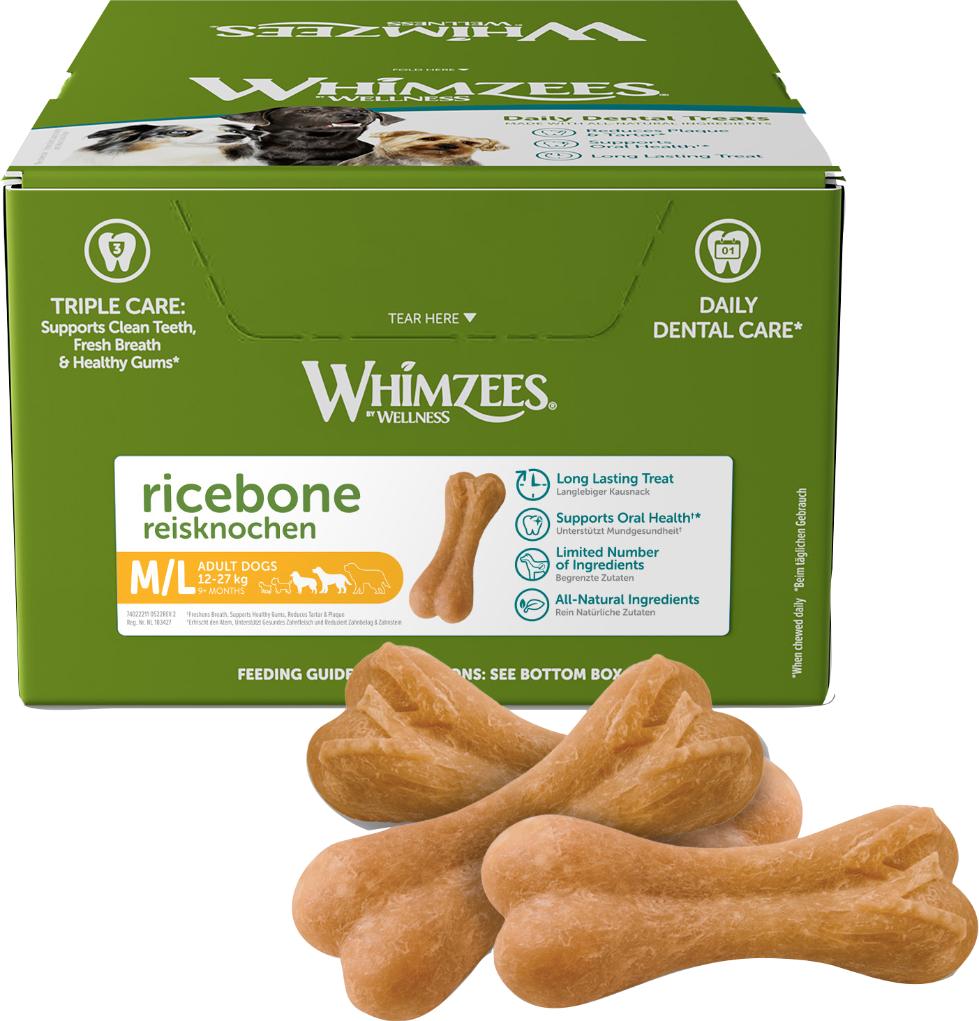 Whimzees - Ricebone Veggie 50 st - Hund - Hundgodis - Dentaltugg & Tandtugg - ZOO.se