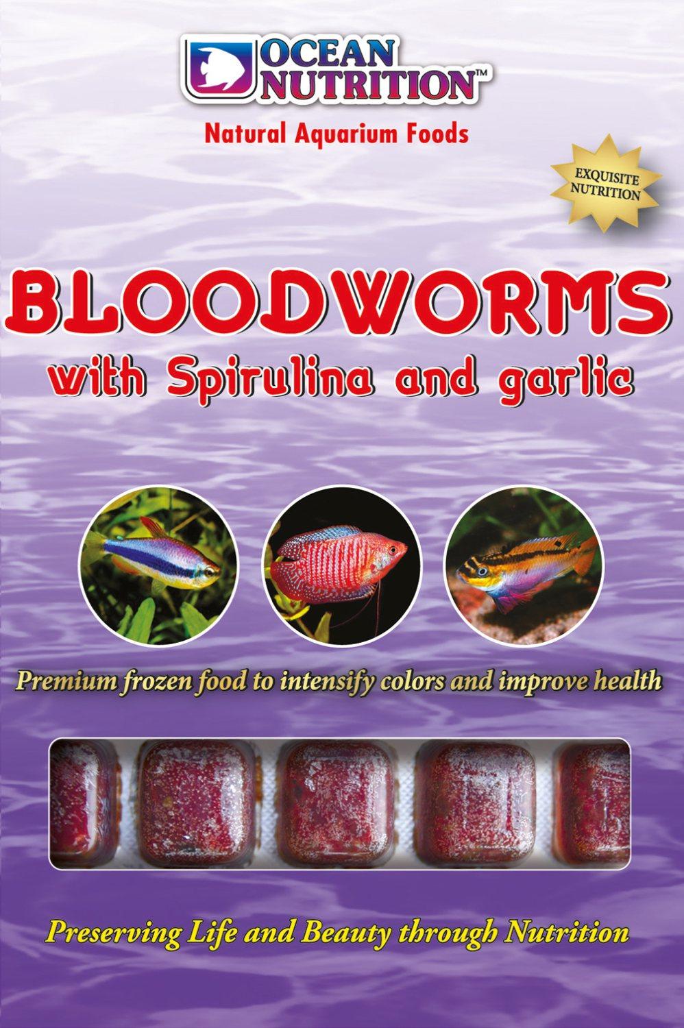 Ocean Nutrition Frozen Bloodworms Spirulina and Garlic 100g
