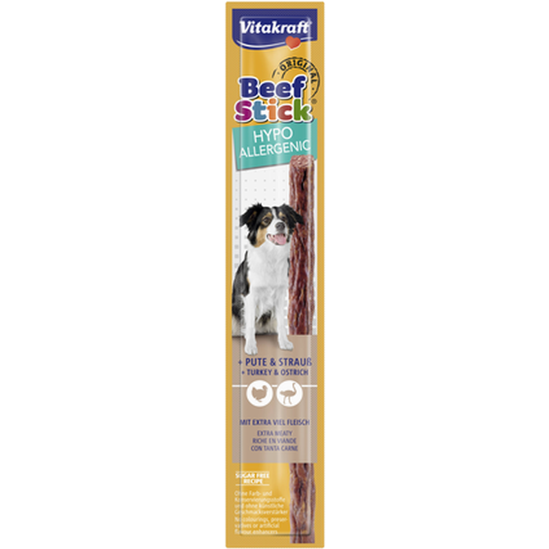 Vitakraft - Beefstick Hypoallergenic 12 g - Hund - Hundgodis - Mjuka Tuggstrips - ZOO.se
