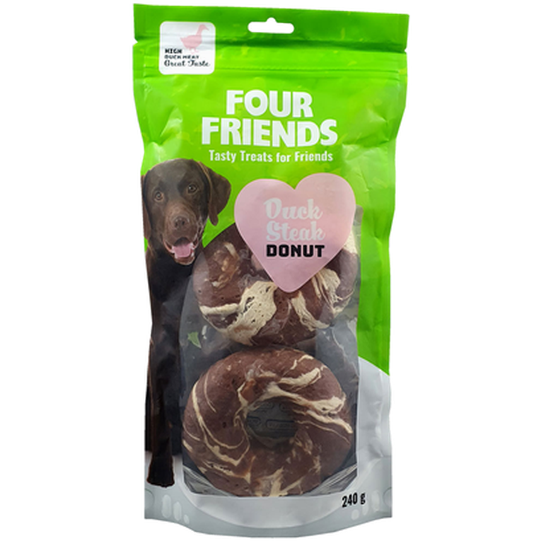 FourFriends - Donut med andestek 240 g - Hund - Hundegodbiter & tyggebein - Tyggeruller & tyggepinner - ZOO.no