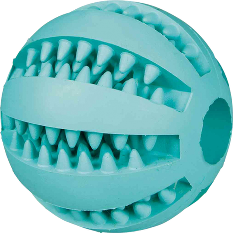 Trixie - Denta Fun Mintfresh Baseball - Natural Rubber Green 5 cm - Hund - ZOO.se