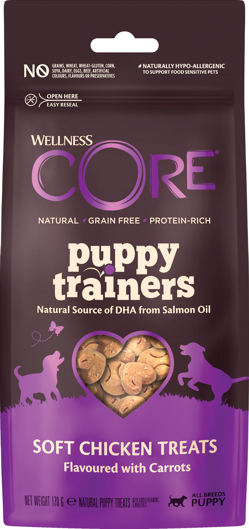 Dog Puppy Trainers Crunchy Chicken 170 g - Hund - Hundgodis - Träningsgodis & belöningsgodis - CORE Petfood - ZOO.se