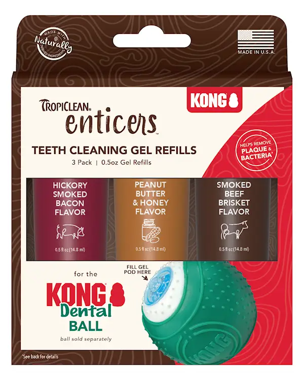 Enticers hampaiden puhdistusgeeli Variety Pack KONG Dental Ball -laitteelle