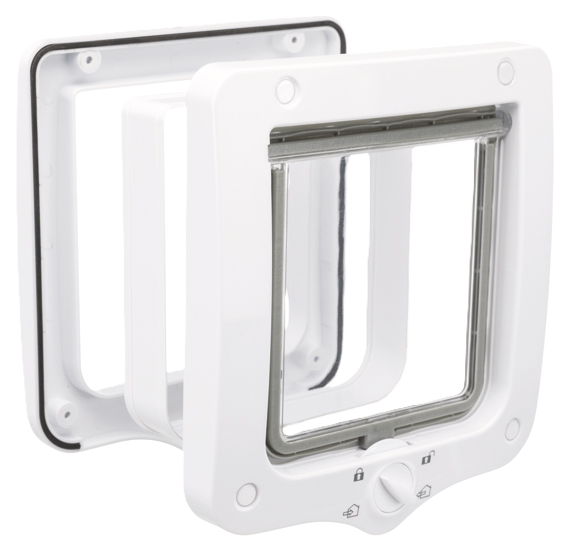 Kattlucka 4vägs, med tunnel, 20 × 22 cm, vit