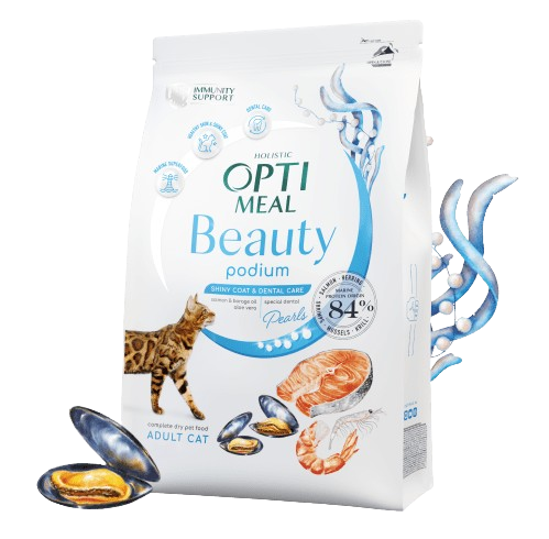Optimeal - Shiny Coat & Dental Care Adult Cats Marine Super Food 4 kg - Katt - ZOO.se