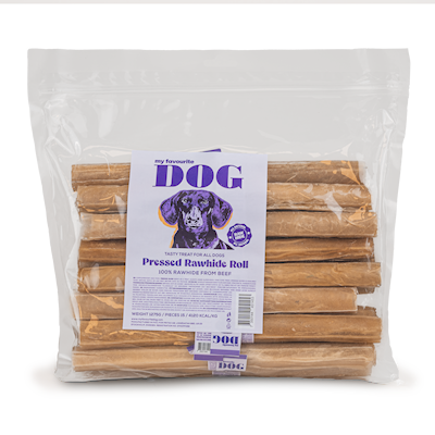 Preview of My Favourite Dog Pressed Rawhide chew Roll - Natural 25 cm, 15 - pack