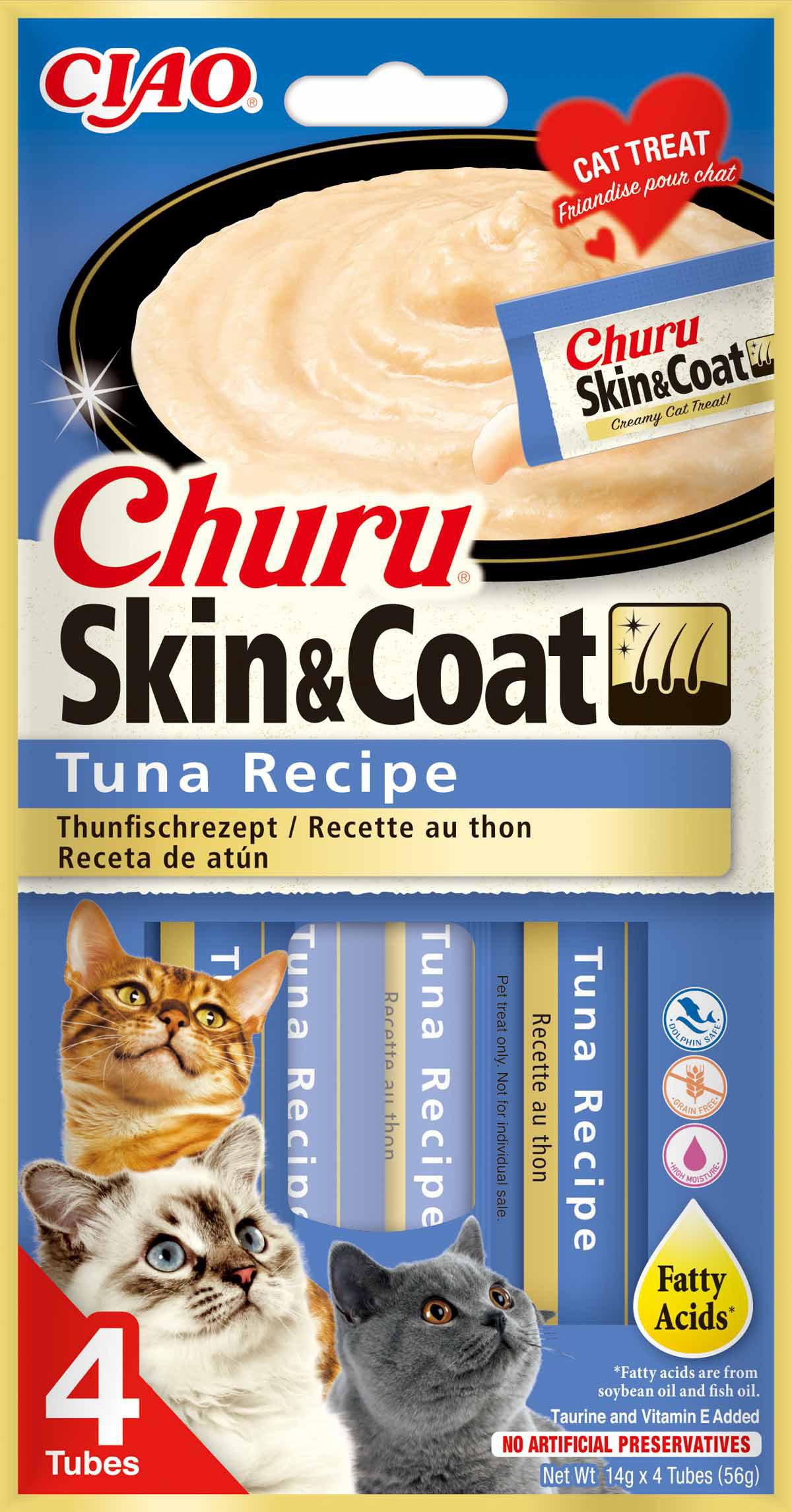 Churu - Skin & Coat Tuna 4 st - Katt - Kattgodis & Kattgräs - Belöningsgodis för katt - ZOO.se