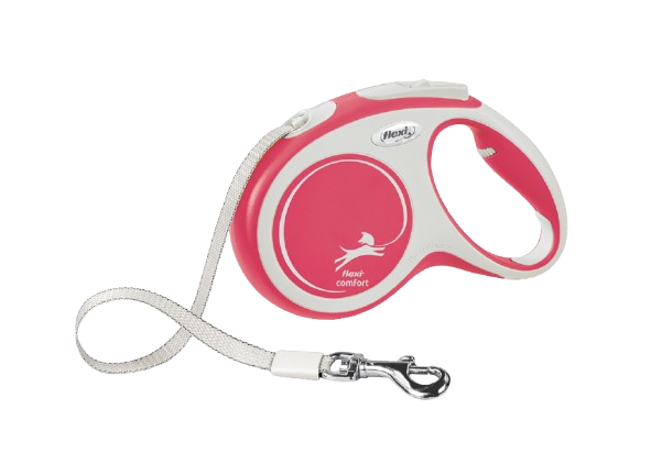 Flexi - Rullkoppel New Comfort Tape, 5m, M, max 25kg, Röd - Hund - Hund - ZOO.se