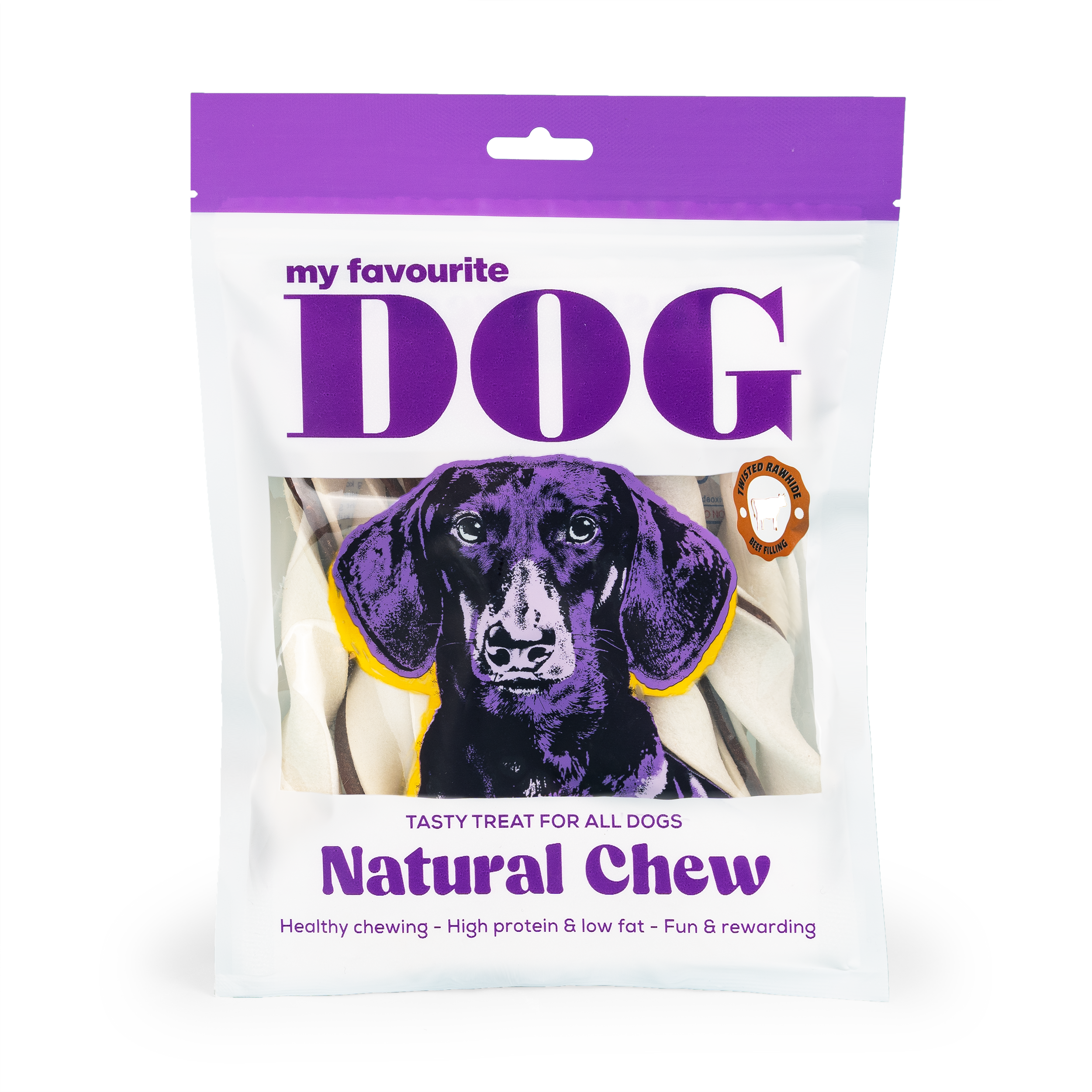 My favourite DOG - Filled Rawhide Twists - Beef 14 cm, 220 g, 10-pack - Hund - ZOO.se