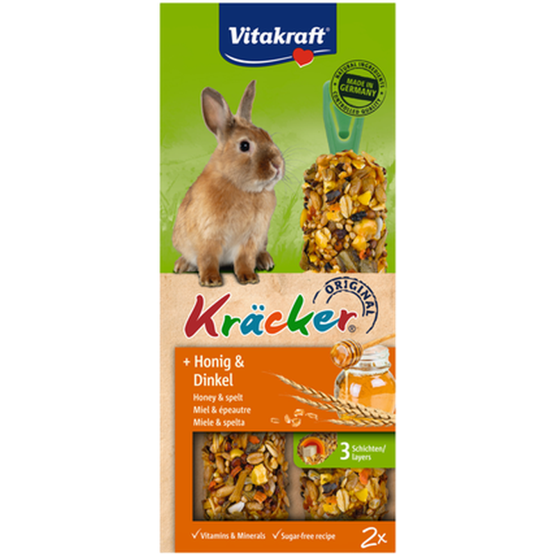Vitakraft - Crackers Kanin Honning 2-pakning - Smådyr - Godbiter og gnagestenger - Frøstenger og Kräcker - ZOO.no