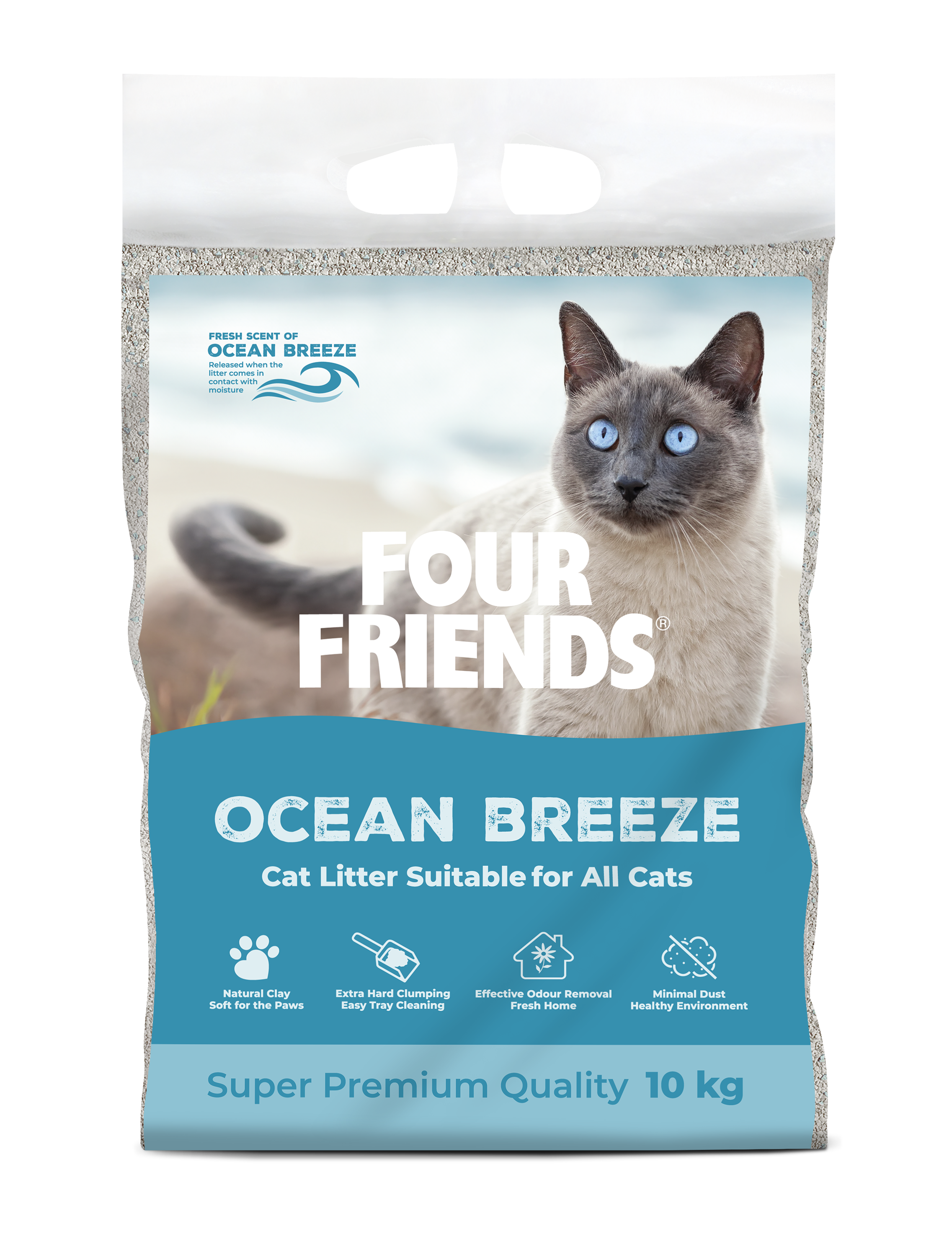 FourFriends - Cat Litter Ocean Breeze 10 kg - Havsbris - Katt - Kattsand & kattströ - ZOO.se