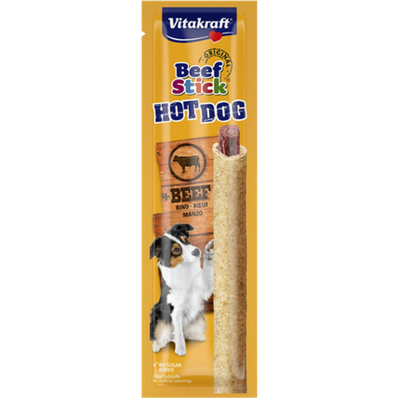 Dog Beefstick Hotdog 30 g - Hund - Hundegodbiter & tyggebein - Myke tyggestrips - Vitakraft