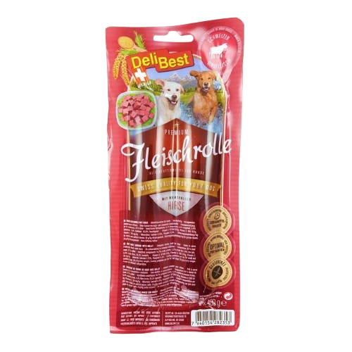 DELIBEST - Korv Nötkött 2 x 400 g - Hund - Hundgodis - Träningsgodis & belöningsgodis - ZOO.se