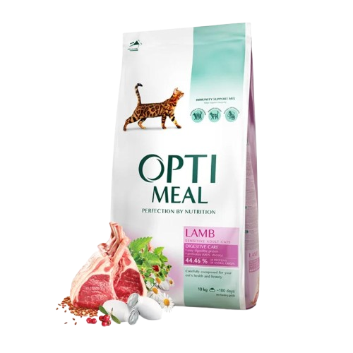 Optimeal - Adult & Senior Sensitive Digestion Lamb Torrfoder Till Katt 4 kg - Katt - ZOO.se