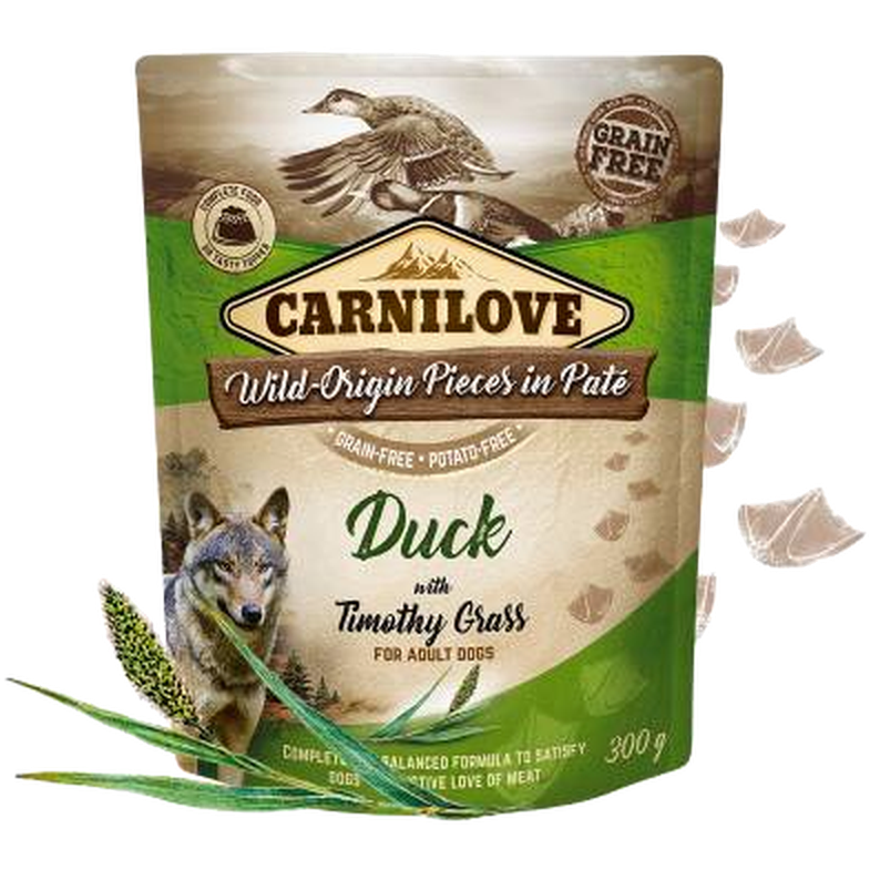 Carnilove - Hundeposer med paté av and og timoteigress 300 g - Hund - Hundefôr & hundemat - Våtfôr & våtmat - ZOO.no