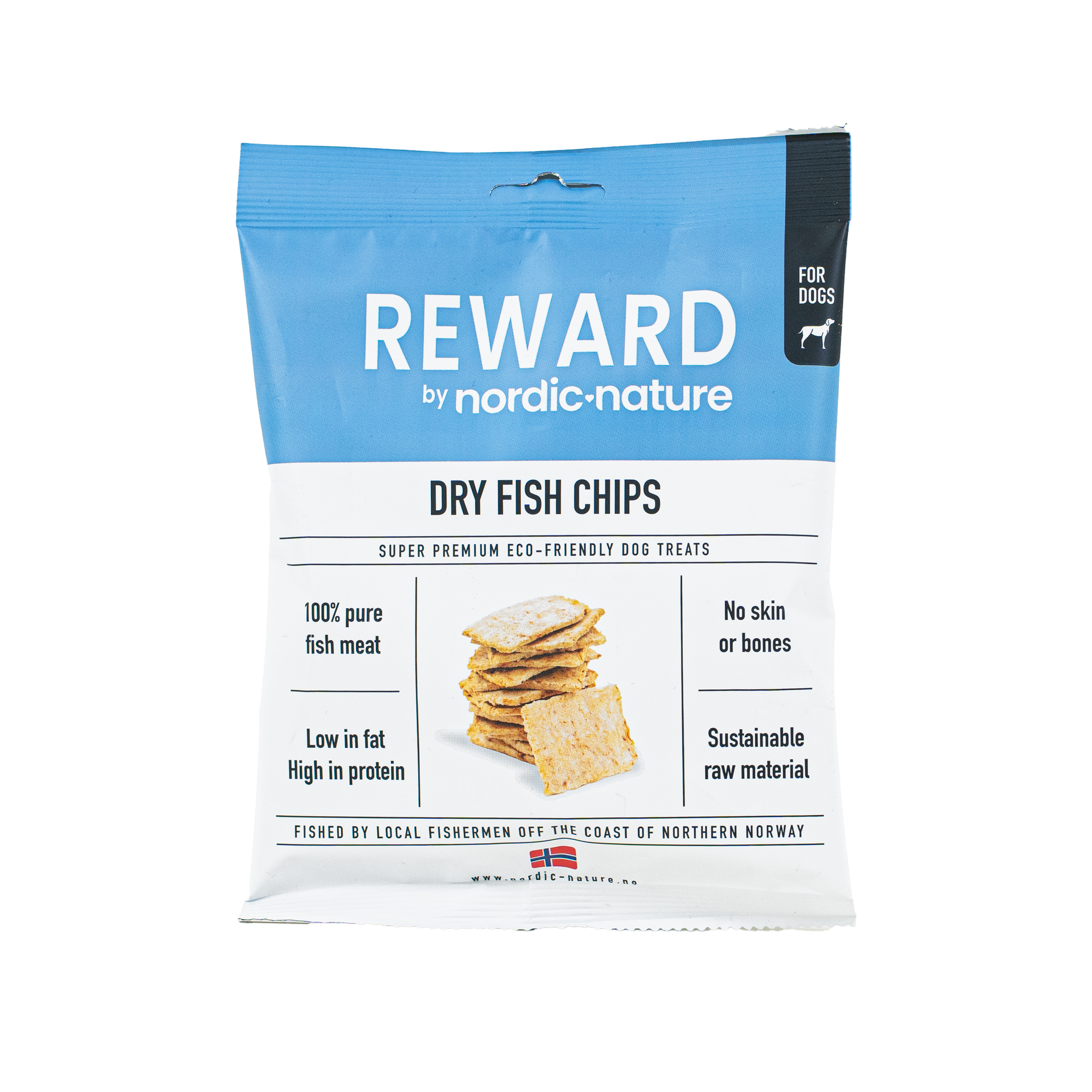 Nordic Nature - Dry Fish Chips - Hund - Hundegodbiter & tyggebein - Naturlige godbiter for hund - ZOO.no