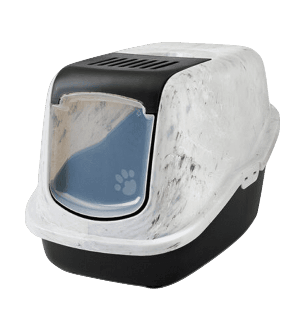 Savic - Kattlåda Nestor Marble med tak, 56x39x38cm, Grå - Katt - Kattlådor & toaletter för katt - ZOO.se