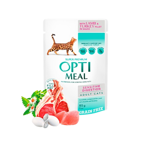 Cat Adult Grain Free Sensitive Digestion Lamb & Turkey Filet In Sauce 12 x 85 g