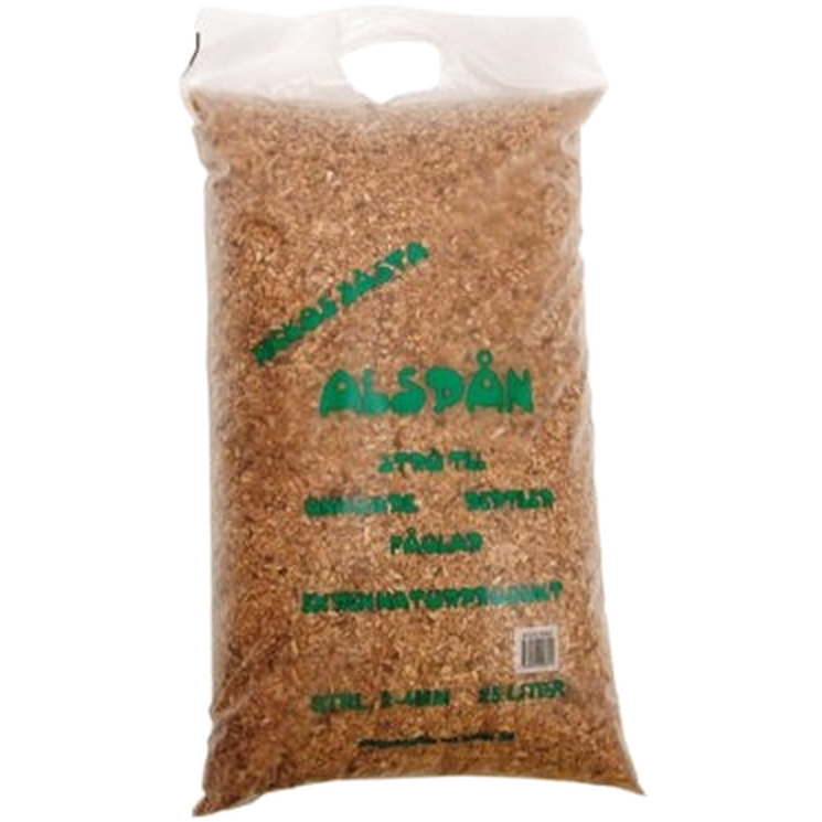 Nickos - Alspån 25 L Häkkikuivike 2-4 mm, 4,5 kg - Pieneläimet - Kuivikkeet ja pesätarvikkeet - Häkkilastut