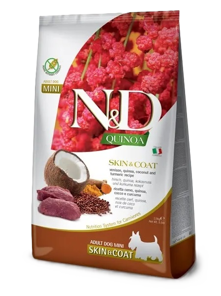 Dog N&D Quinoa Skin & Coat, Venison & Coconut Adult Mini 2,5 kg