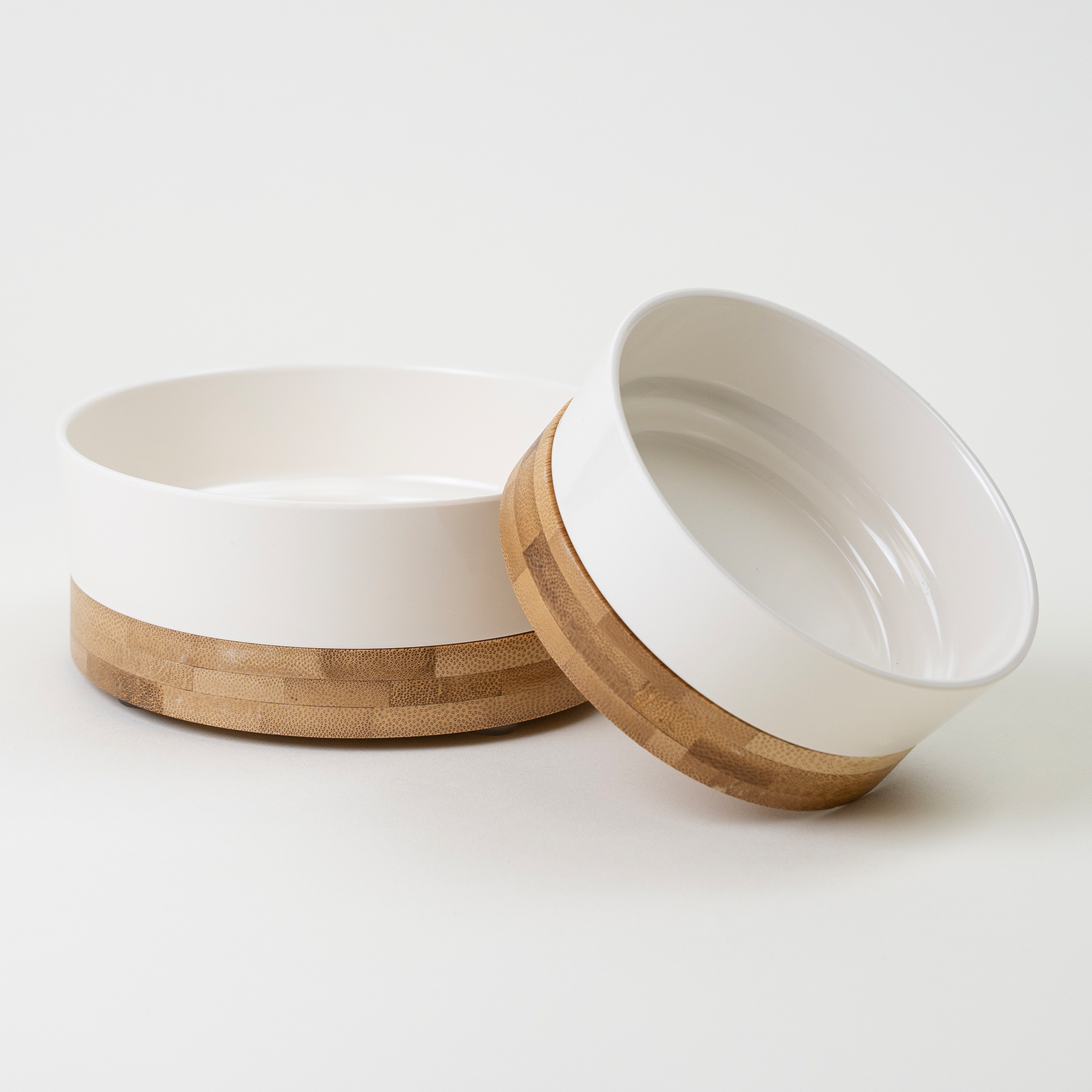 Food bowl Bamboo Off White M L stilren foderskål m