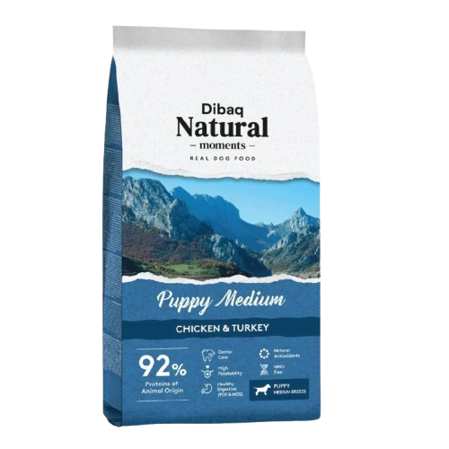DIBAQ - Natural Moments Puppy Medium 15 kg - Hund - Hundmat & hundfoder - ZOO.se