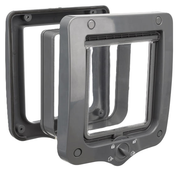 Trixie Katteluke 4-veis, med tunnel, 20 × 22 cm, grå