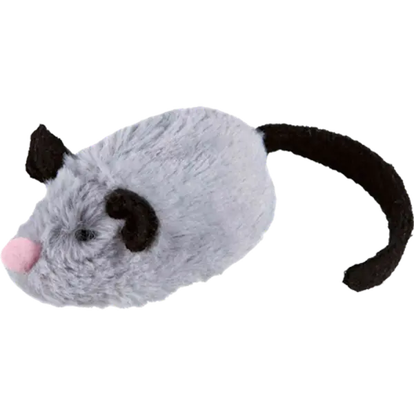 Active-Mouse Plysj jaktinstinkt grå 8 cm