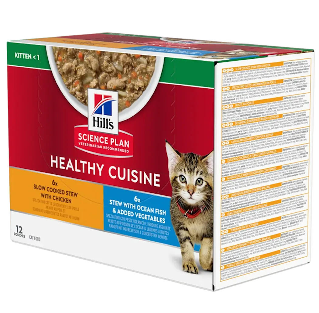 Hills Science Plan Kitten Healthy Cuisine Stews Chicken, Fish & Vegetables 12 x 80g