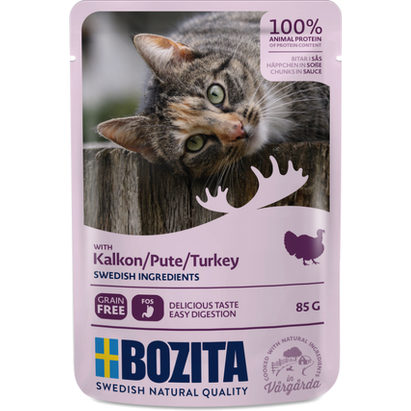 Pouch Kalkon i Sås 85 g - Katt - Kattfoder & kattmat - Blötmat & våtfoder till katt - Bozita Katt - ZOO.se