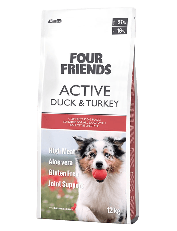 FourFriends - Dog Active Ankka ja Kalkkuna 12 kg - Koirat - Koiranruoka - Kuivaruoka