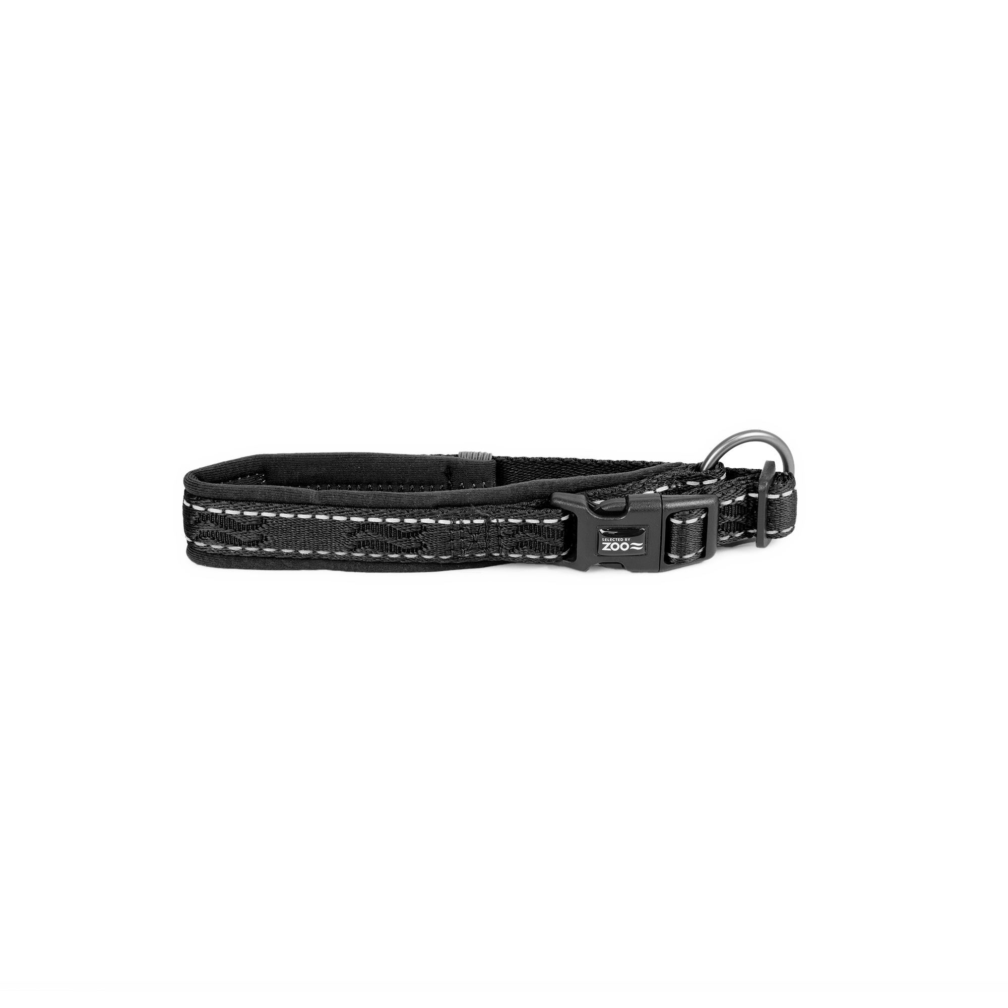 Hundhalsband Rufus vadderat ställbart 15 mm x 2535 cm Svart