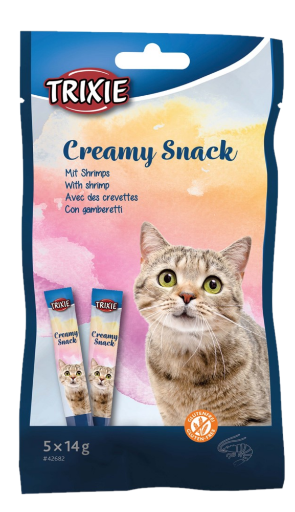 Trixie - Creamy Snacks med räkor 5 × 14 g - Katt - Kattgodis & Kattgräs - ZOO.se
