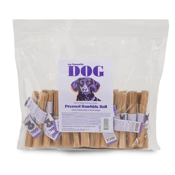 Pressed Rawhide chew Roll - Natural 12 cm