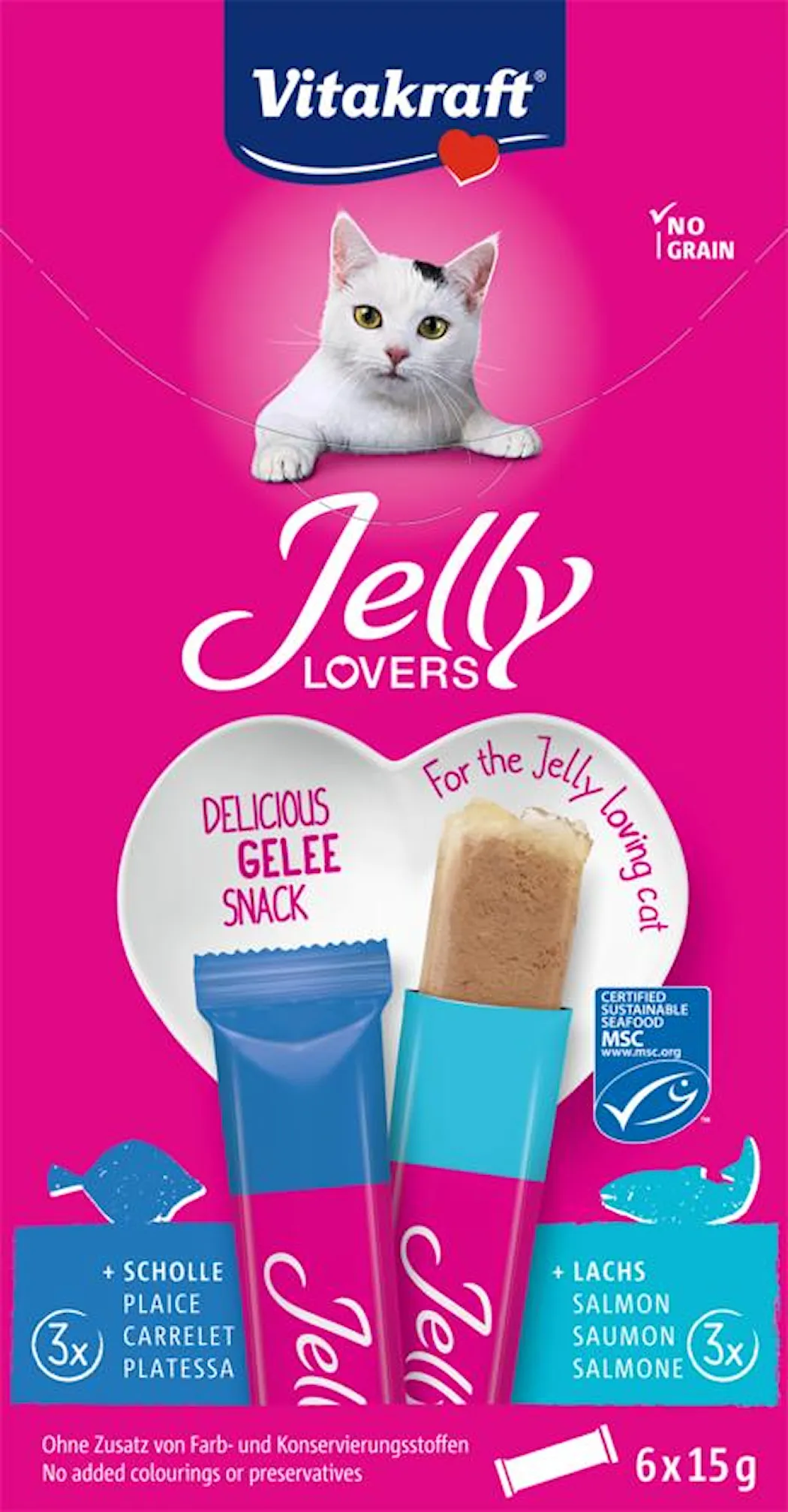Vitakraft Jelly Lovers Salmon - Laks/Split 15 g x 6 stk.